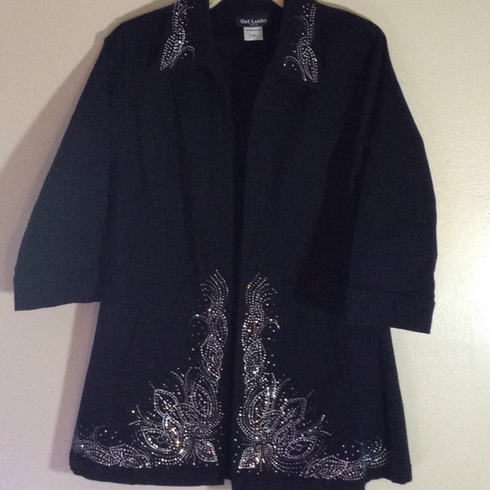 Rinestone long Jean jacket